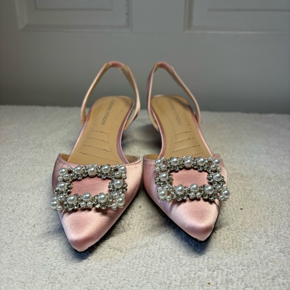 Adrienne Vittadini - Satin Finish Soft Pink Kitten Heel - Picture 2 of 7